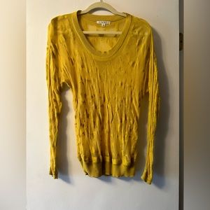 CAbi ochre burnout sweater, size small